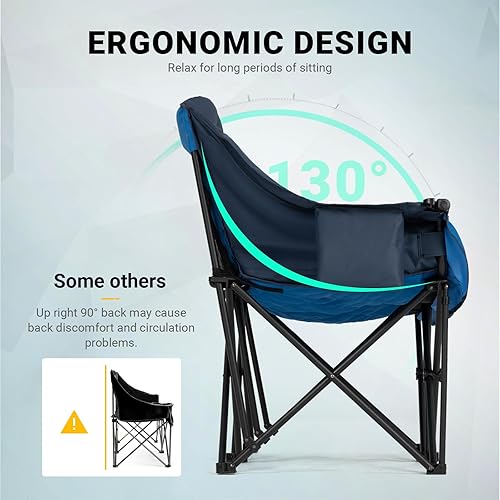 Miniatura 5 de Overmont Silla de camping doble de gran tamaño  Sofá de campamento cómodo para 2 personas con bolsa de enfriamiento y estantes de vino  Sofá de dos