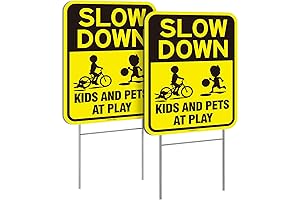 Slow Down Children at Play Sign: Ensure Safety with High-Visibility Yard Signs