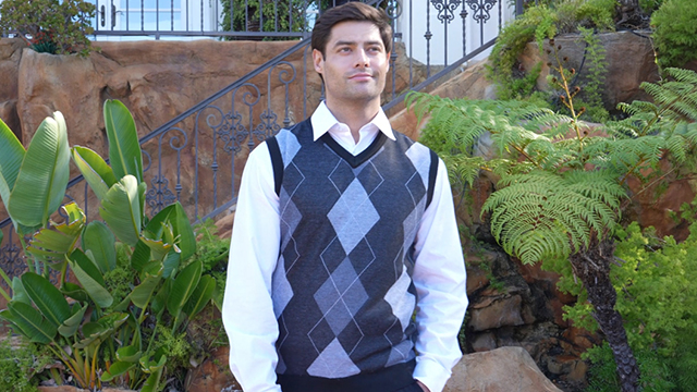 Gioberti Mens Super Soft Diamond Knitted Sleeveless Vest, Black