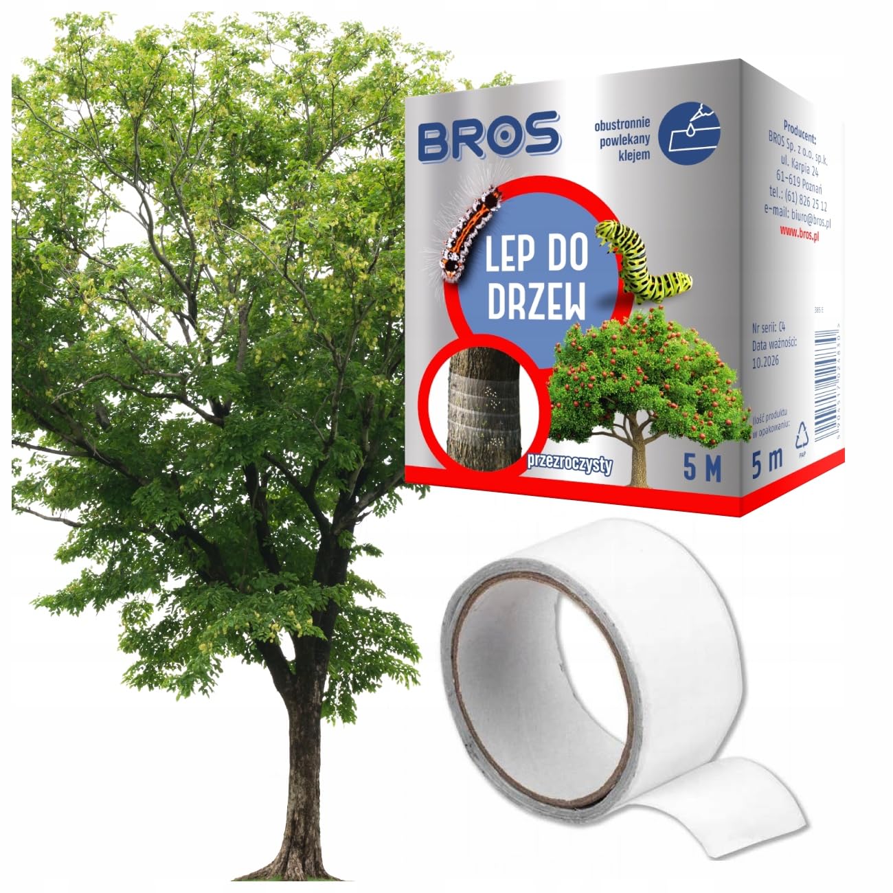 Trans - Pal Clear Tree Glue Trap 5M – Double-Sided Insect Barrier Tape For Tree Trunks – Pest Control Without Chemicals