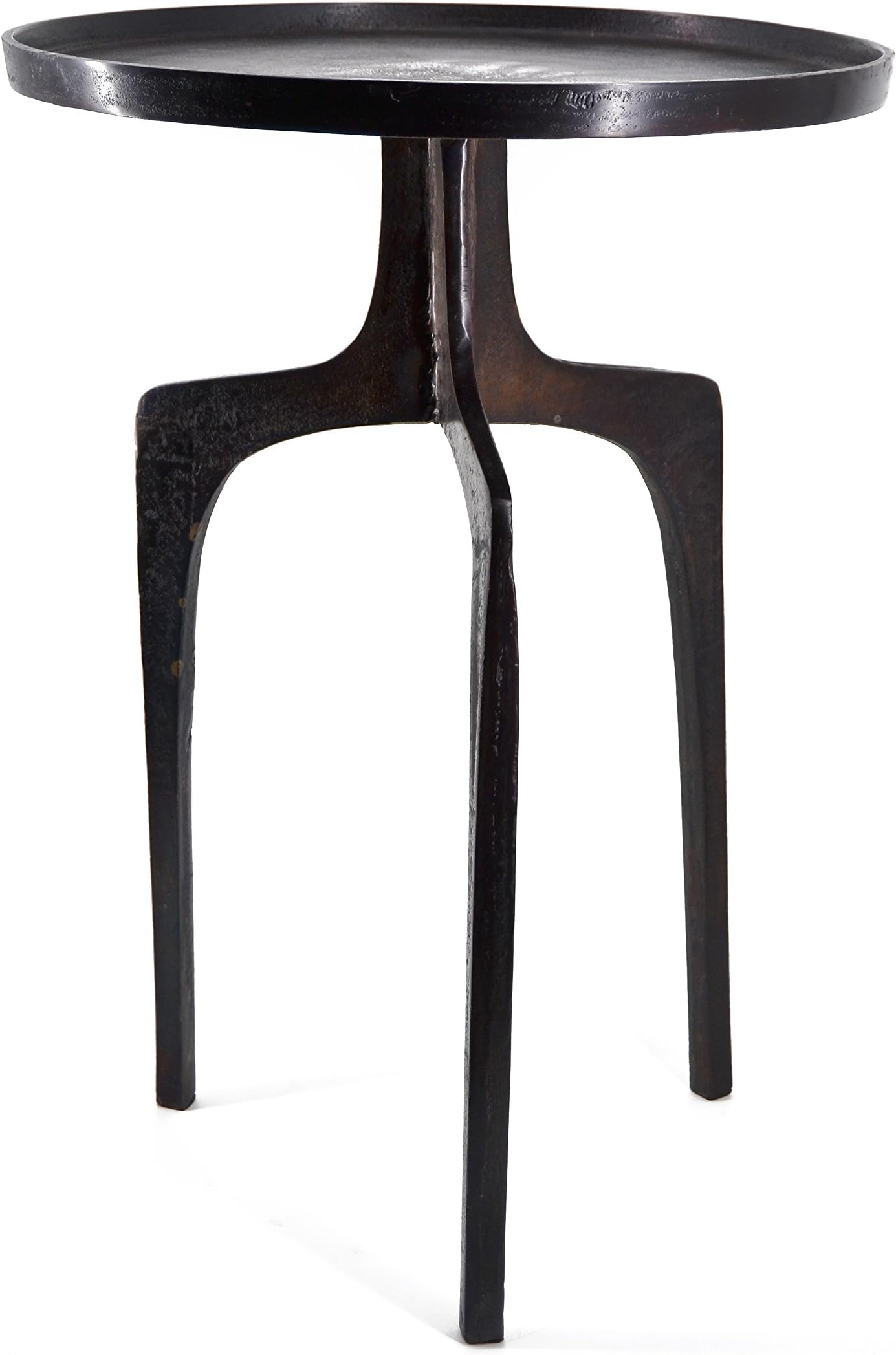 Moycor Antique End Table, Three Legs, 45 x 45 x 64 cm, Dark Bronze