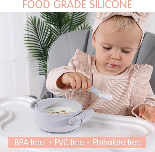 Miniatura 5 de Dommy Juego de alimentación para bebés de mariposacuenco de succión con cuchara y tenedor  Suministros de alimentación  Suministros de destete LED