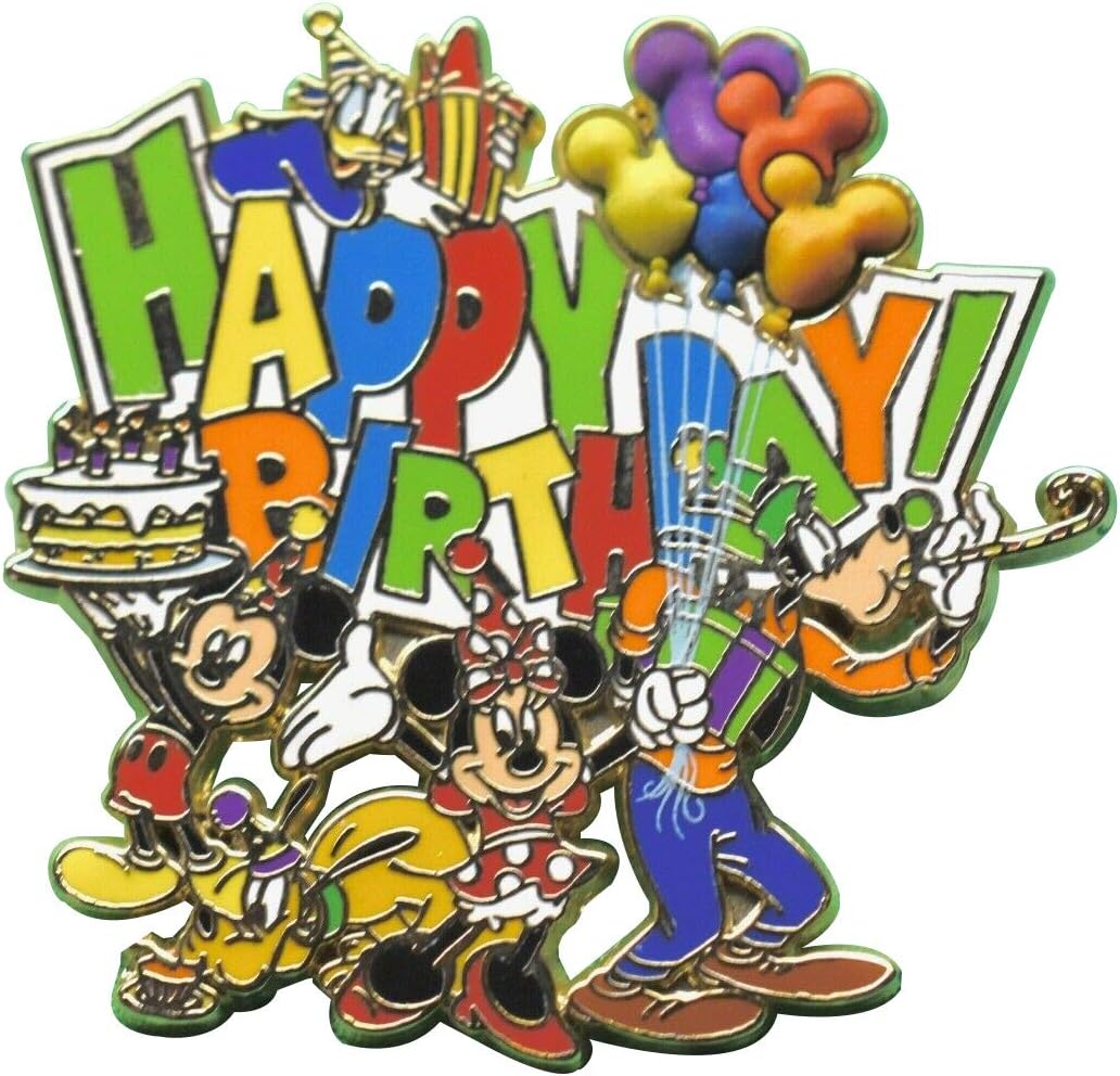 Disney Pin/DLR Happy Birthday FAB5 Free D balloons Pin