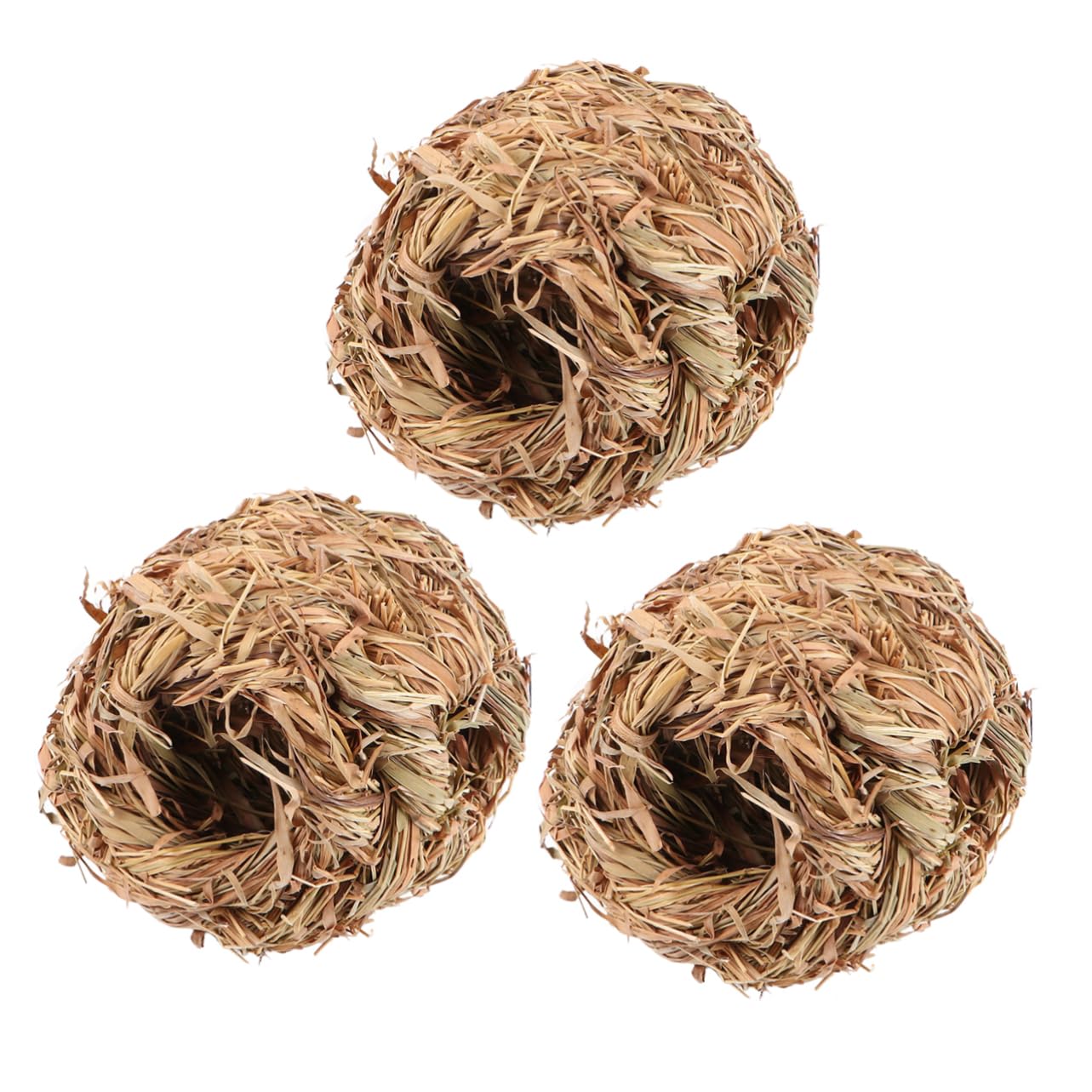 COLLBATH 2 Sets Luxus Gewebtes Grasnest Für Meerschweinchen Hamster Rennmäuse Chinchillas Einzigartiges Design Versteckspielzeug 3 Stück X 2