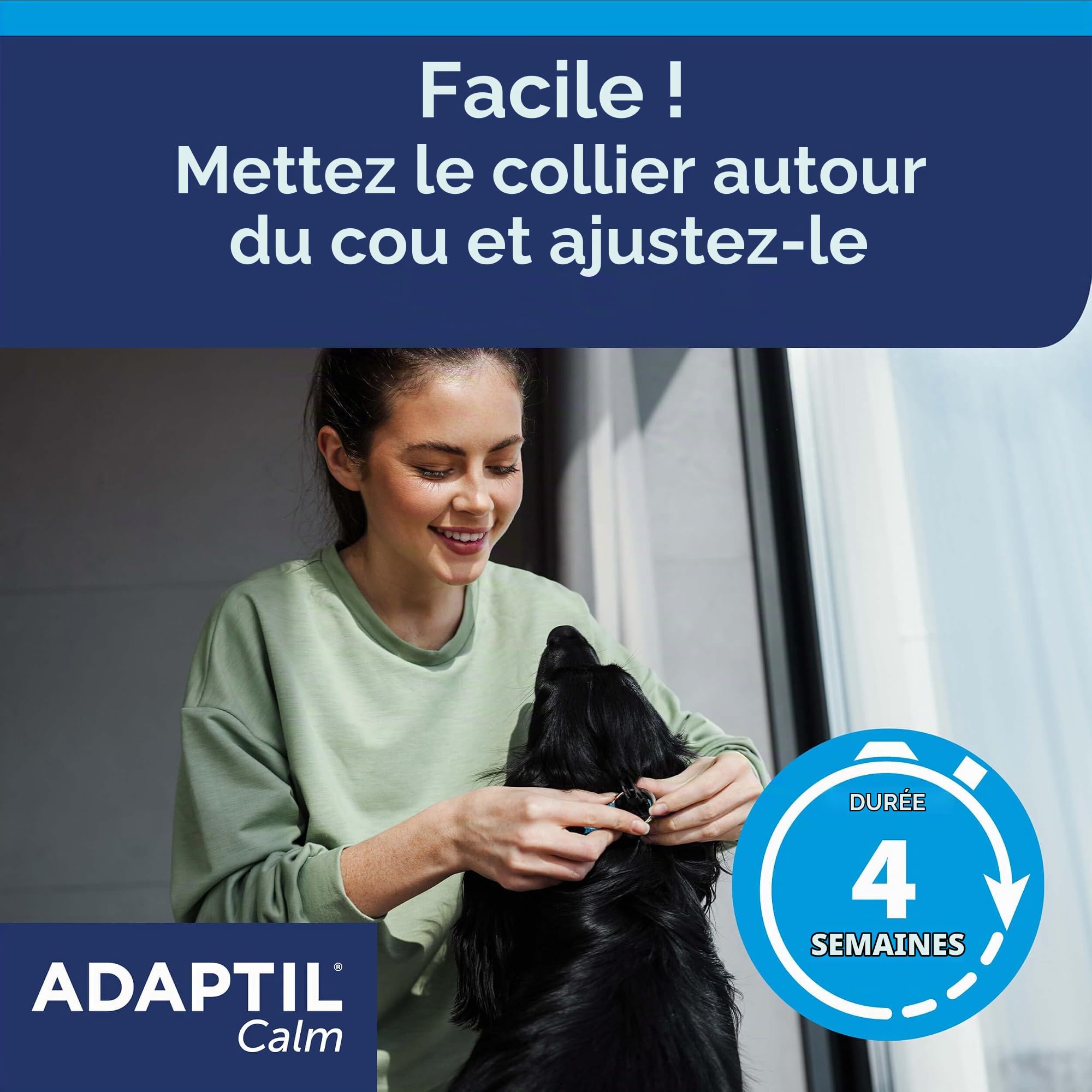 Adaptil calme - Anti-stress pour les chiens - peurs, apprentissage, Bruits importants, Adoption - Collier S pour petits chiens