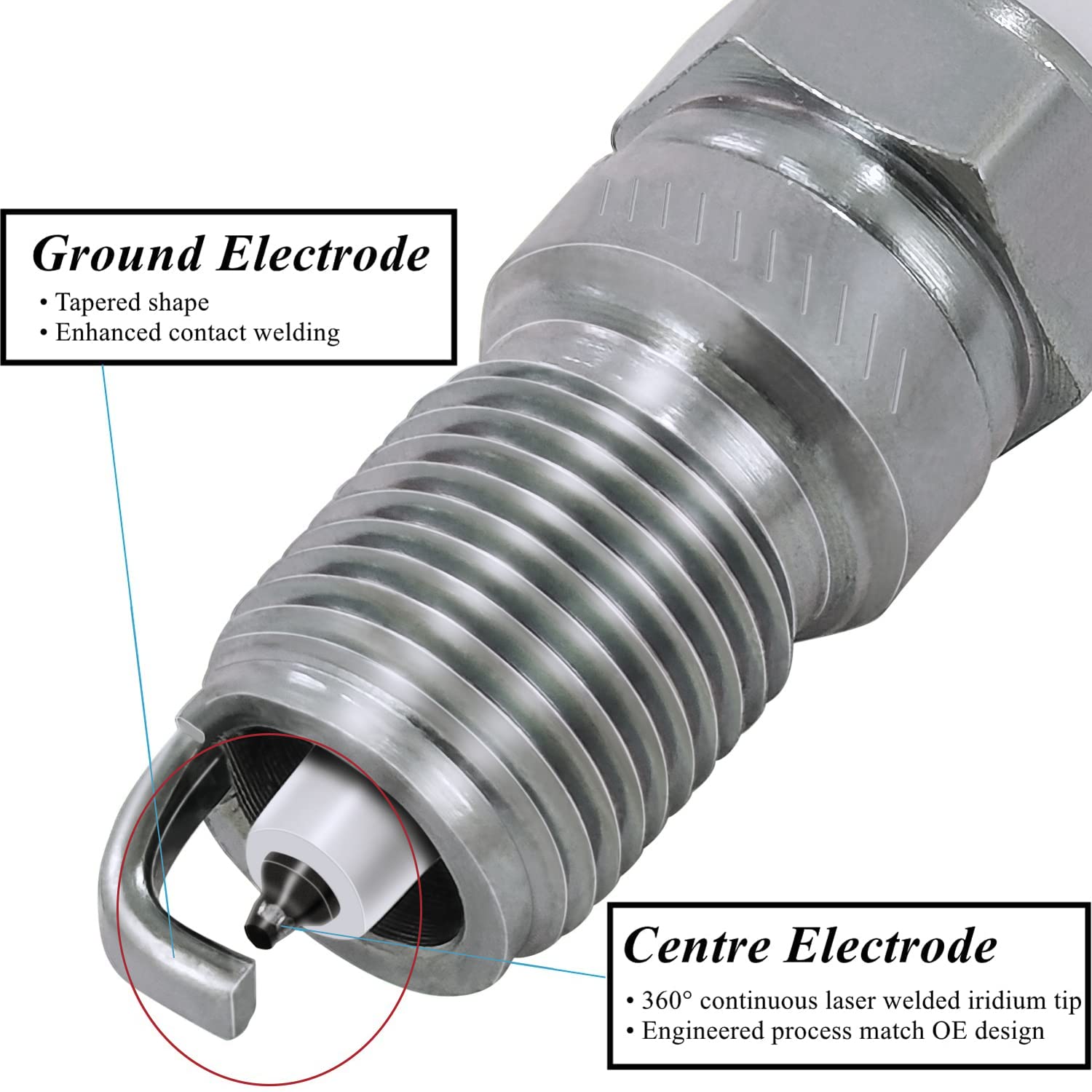 8Pcs 48322 Spark Plugs Wires + 8Pcs 41962 Spark Plugs Set, for