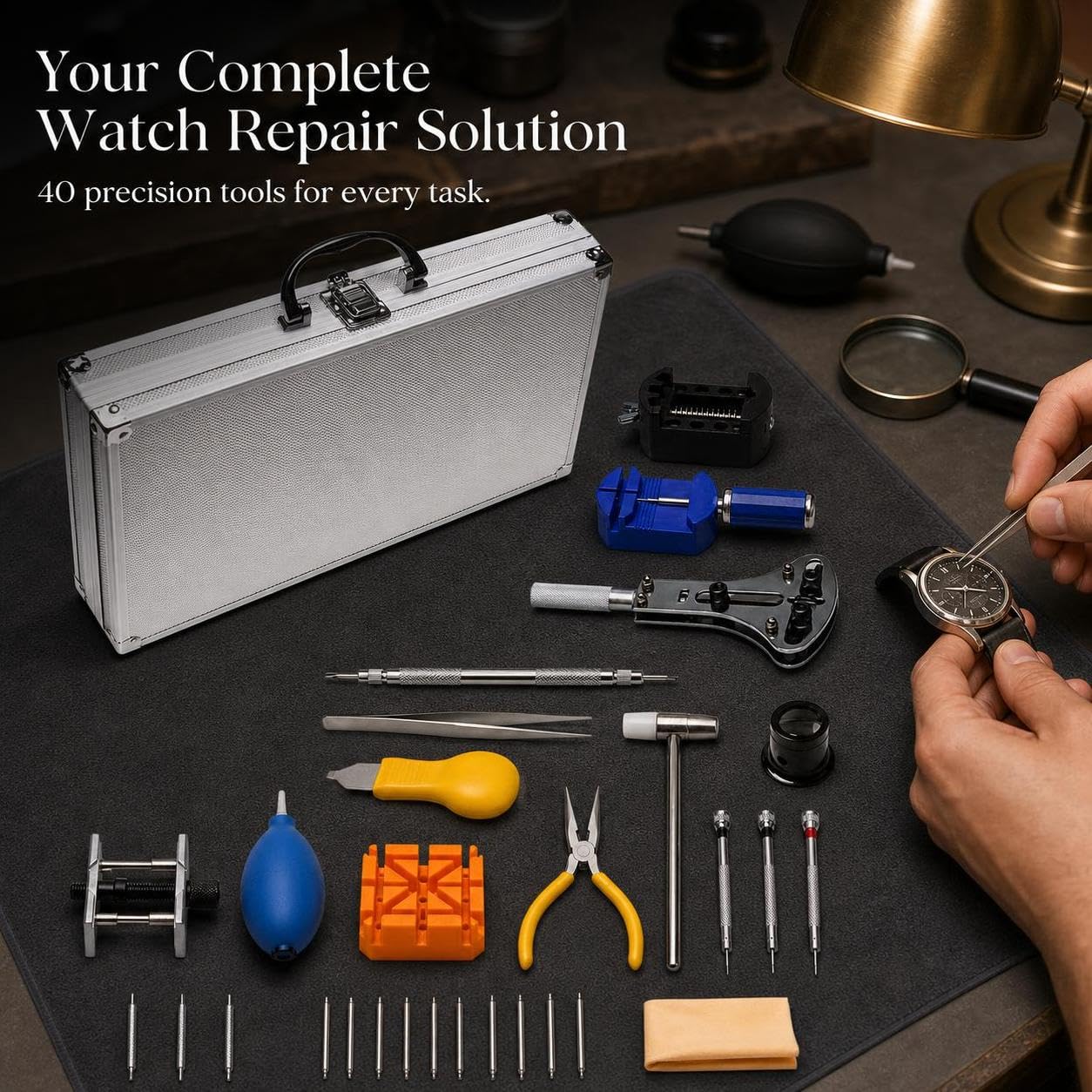 Uhrenreparatur-Set, 40-teilig, Metall