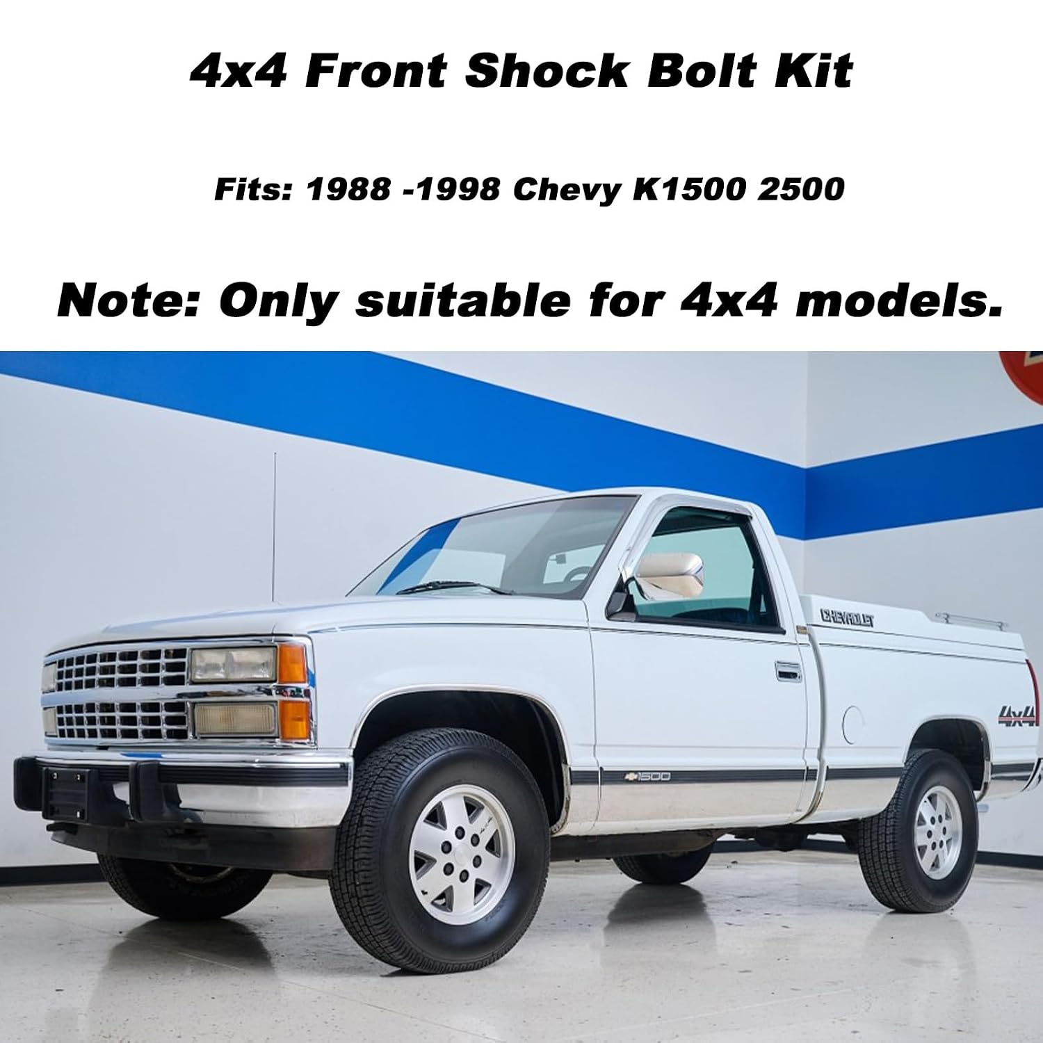 for Chevy 4x4 Front Shock Bolt Kit 1988-1998 K1500 K2500-4X 10.9 Hardened Upper + Lower