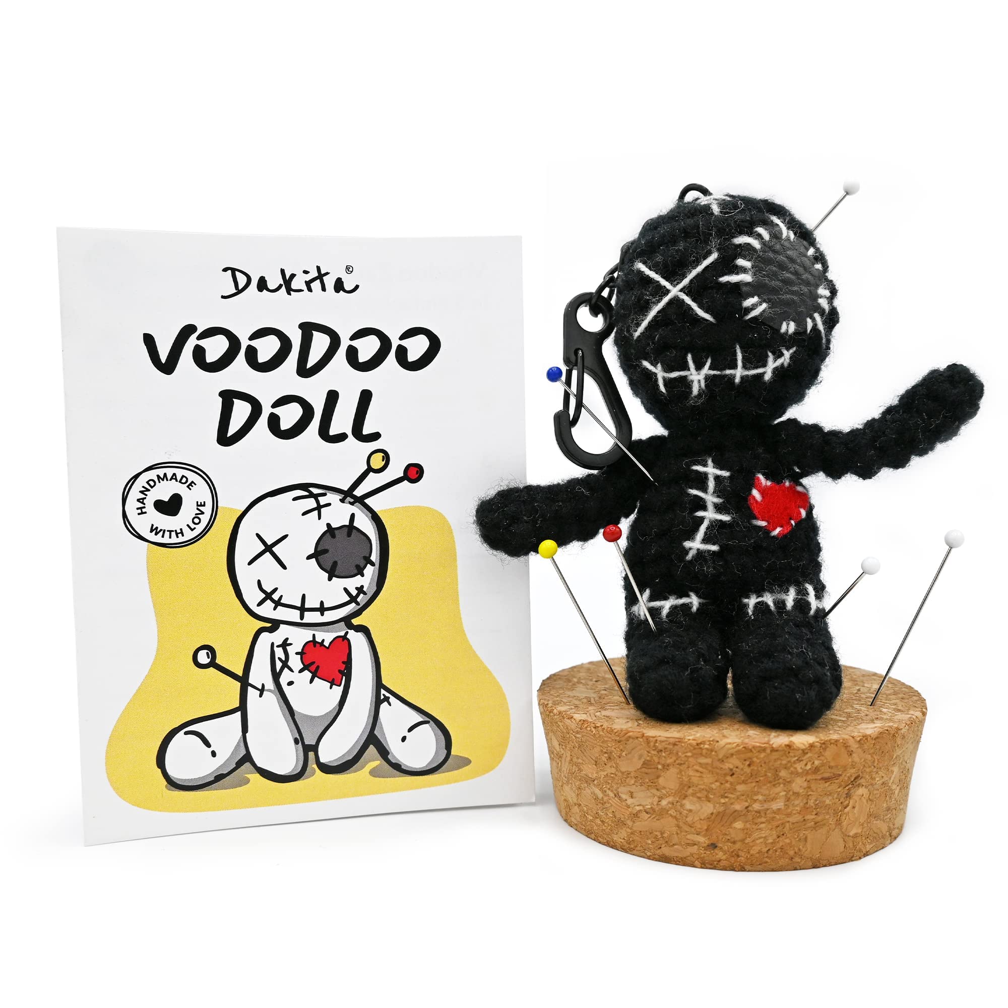 Bambolina Voodoo in Barattolo 10cm Fatta a Mano Nero Regalo Divertente