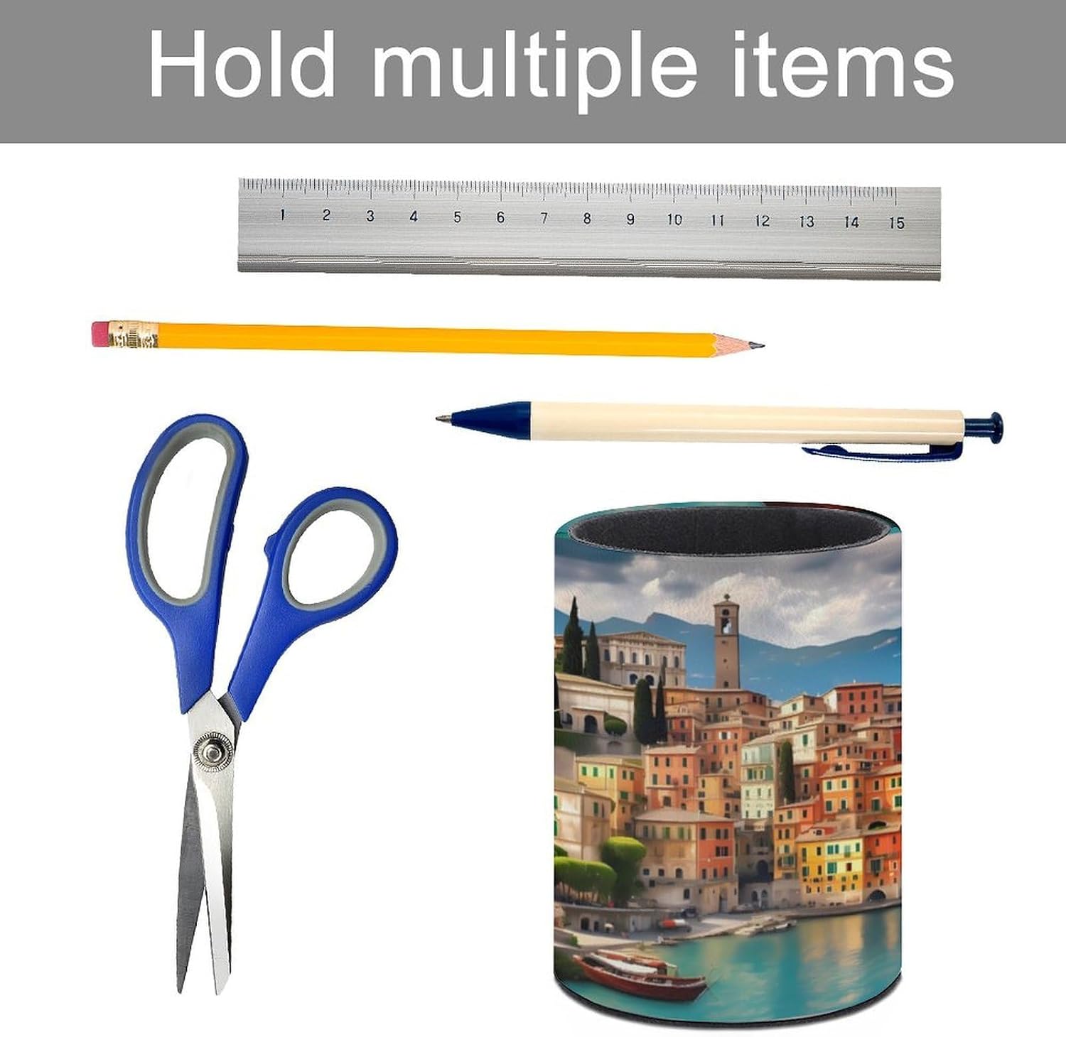 Office Beautiful Italy Desk Organizer Pen Holder Round image 5