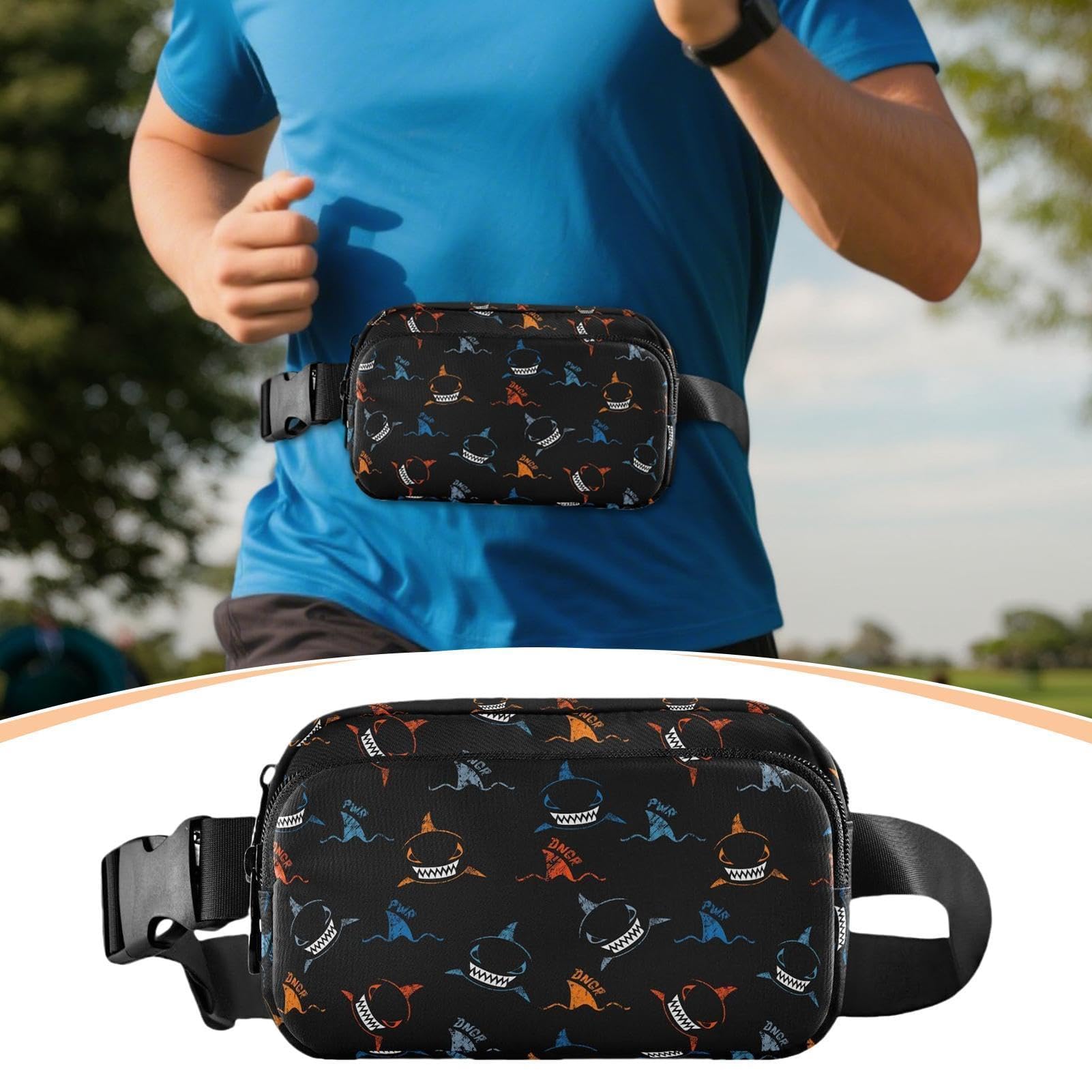 Fanny Pack dla kobiet, regulowany, odblaskowy pasek na zamek błyskawiczny do podróży, biegania, treningu, jazdy na rowerze, wędrówek, na zewnątrz, na co dzień - idealny do trzymania kluczy i
