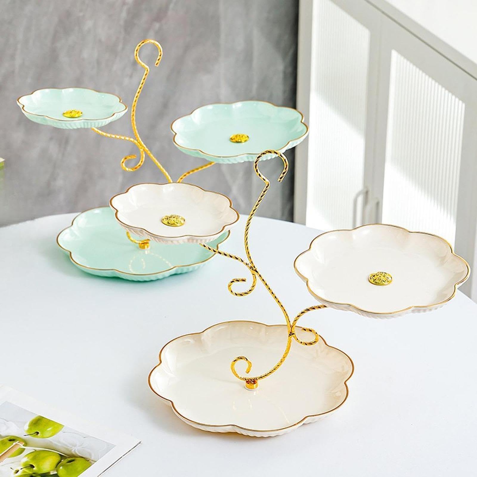 2 set di alzata per torte nuziali, buffet, dessert, cupcake, per compleanno, cucina, matrimonio, bianco