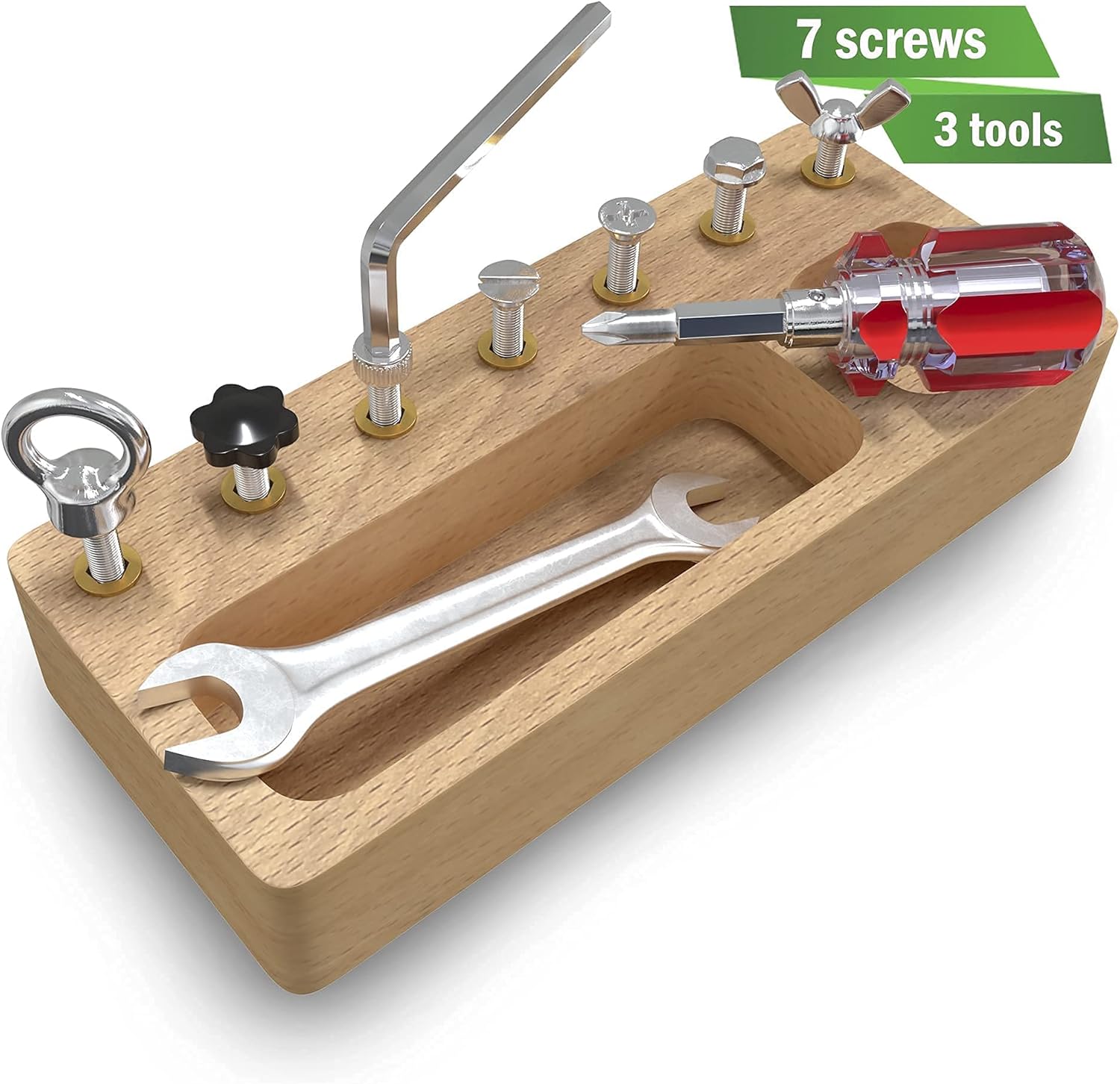 Panda Brothers Set of 2 toys: Montessori Screw Driver Board & Wooden Geoboard. Montessori toys for kids, Wooden Toys, Sensory Toys for 3 4 5 Year Old, Busy Board, Preschool Classroom STEM Toy for boy