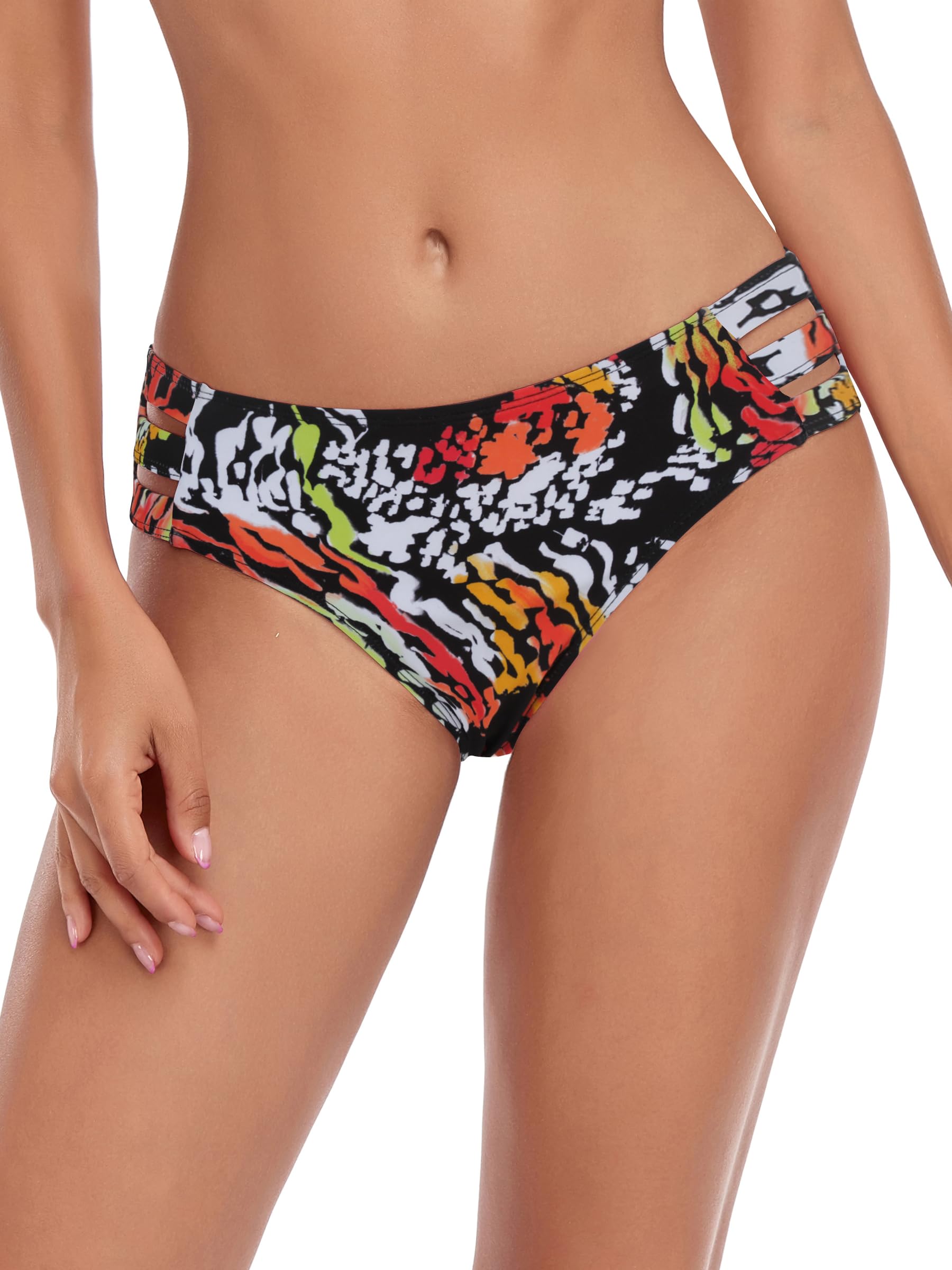 Ocean Blues Women's Full Coverage Bikini Bottom Strappy Bathing Suit Bottom