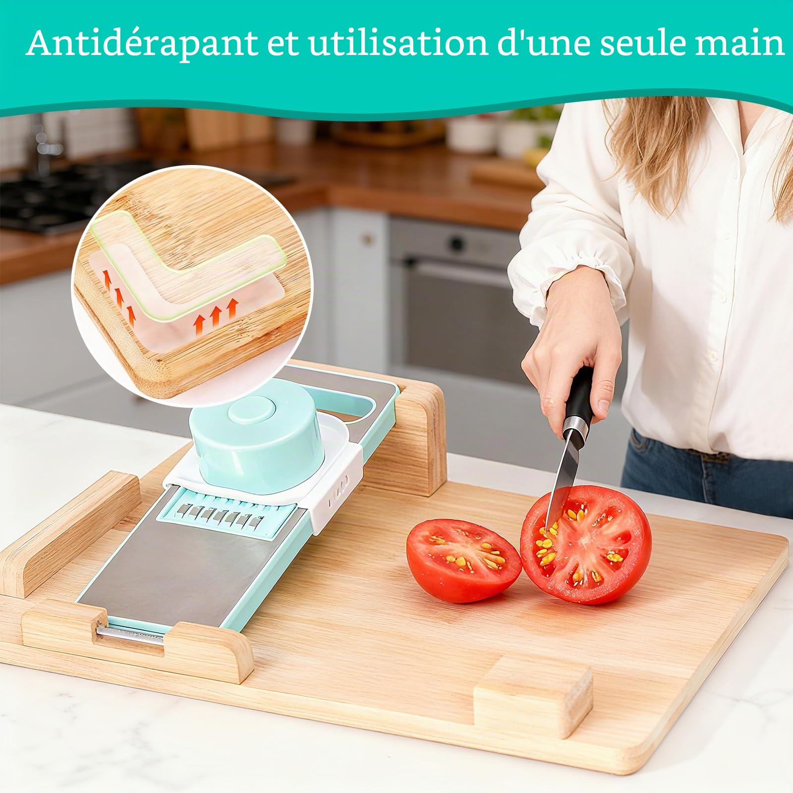 Planche à DéCouper à Une Main, Planche à DéCouper Adaptative à Une Main | Planche à DeCouper Pour Personnes AmputéEs Et HandicapéEs. Couper Et Hacher Sans Effort D'Une Seule Main