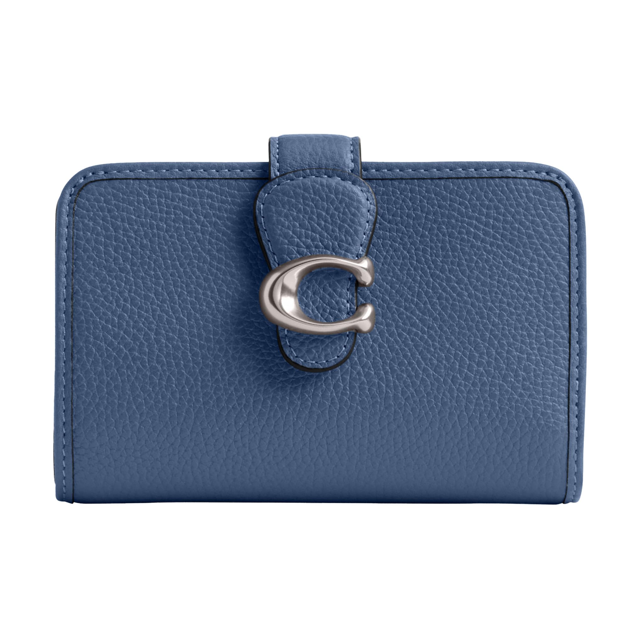 Coach Women's Polished Pebble Leather Tabby Medium Wallet, Sky Blue