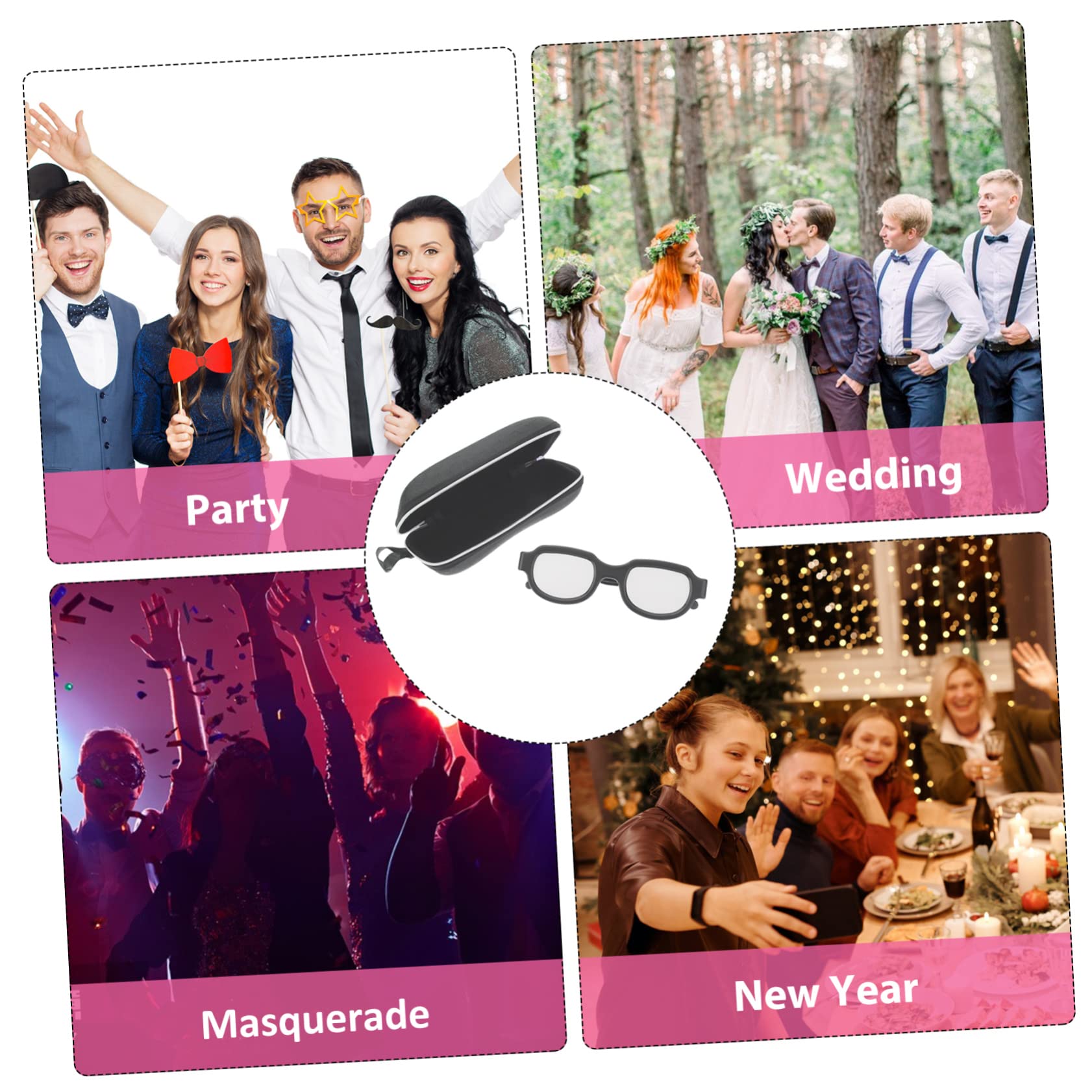 VALICLUD Gafas LED Luminosas Carga Usb, Plástico Negro para Fiesta