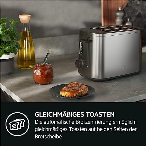 Miniatura 5 de AEG T5-1-4ST Toaster Deli 57 Toaster SettingsCountdown TimerStop, Defrost, Warm-up ButtonAuto CenteringCool-Touch CaseWide SlotsCrumb TrayStainless