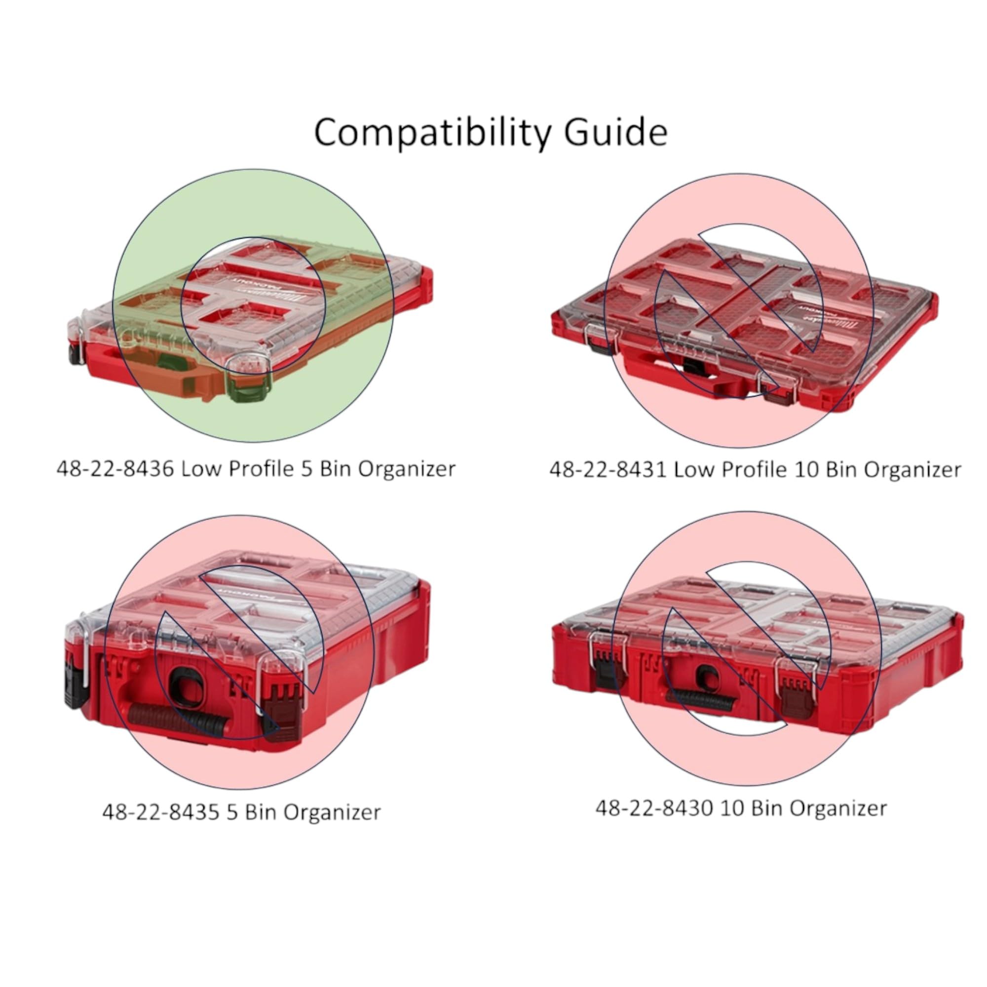 Insert compatible with Low Profile Milwaukee Packout and 3/8