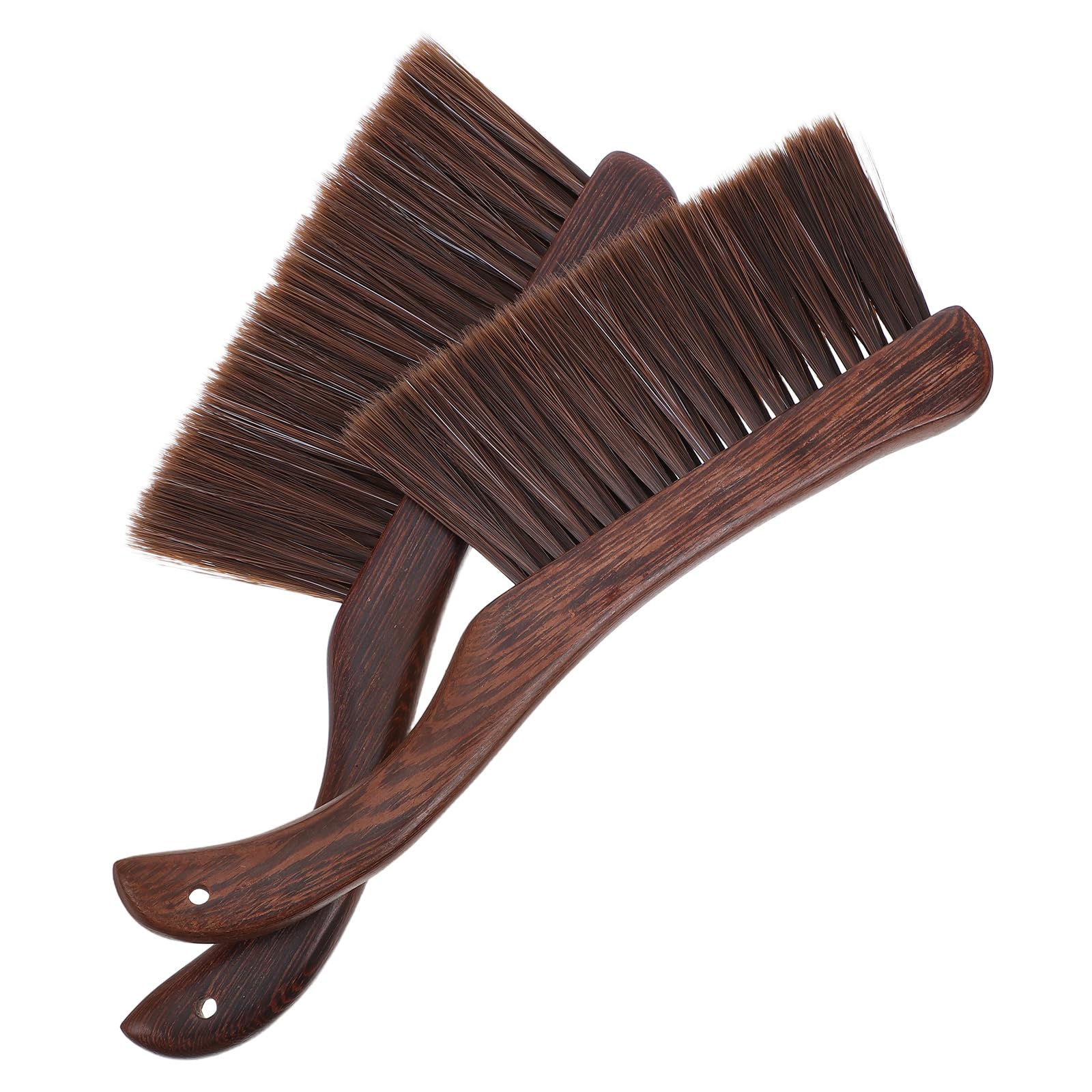 Set 2 Spazzole per Stufa a Legna Manico in Legno di Wengé, Spazzola per Cenere e Polvere, Strumenti la Pulizia del Braciere, Adatte per Cucina a Legna e Caminetto