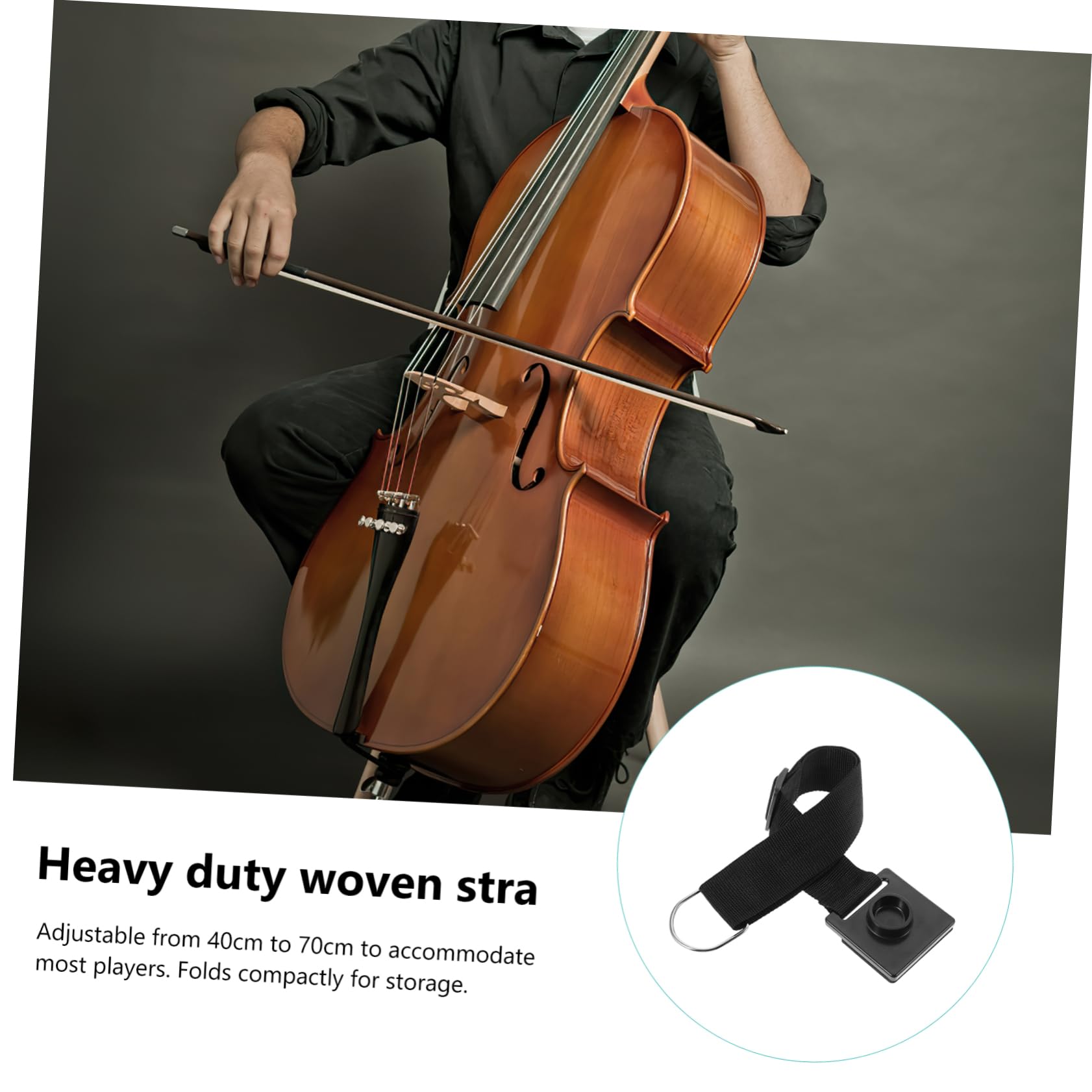 COSMEVIVI Cello Hook and End Pin Holder Anti-slip Mat Cello Strap Stop for Most Players