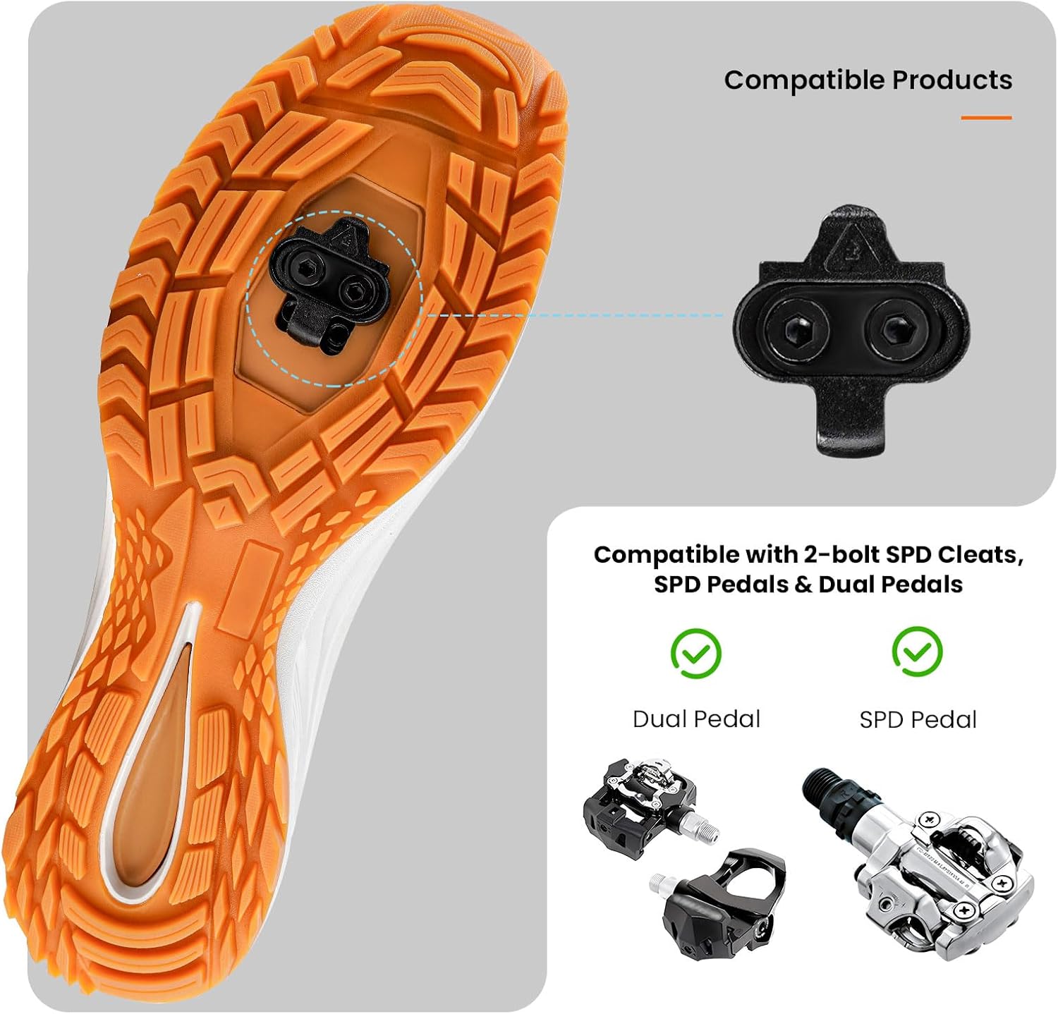 Men's Cycling Shoes Compatible with SPD Cleats for Road & Mountain Riding, Breathable Bike Shoes for Indoor & Outdoor Cycling