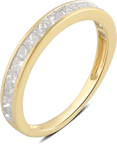Amazon 1 4 1 00 Cttw ダイヤモンド チャンネル 結婚指輪 10k ゴールド リング 通販