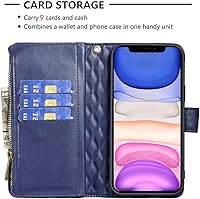 Vista 3 de Asuwish Funda de teléfono para iPhone 11 Pro Max 6.5 con protector de pantalla de vidrio templado y tarjetero de cuero con tapa para tarjetas