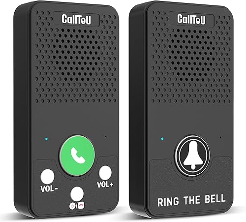CallToU Intercomunicadores dúplex completos inalámbricos para el hogar para personas mayores y cuidadores - 500 pies de largo alcance, sin tarifa