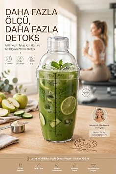Transformacion  l ekli  effaf Detoks Shaker 750 ml Vitamin Protein Tozu  alkalay c  Kar t r c  Ak ll  Sporcu Kokteyl Su Mataras  723486