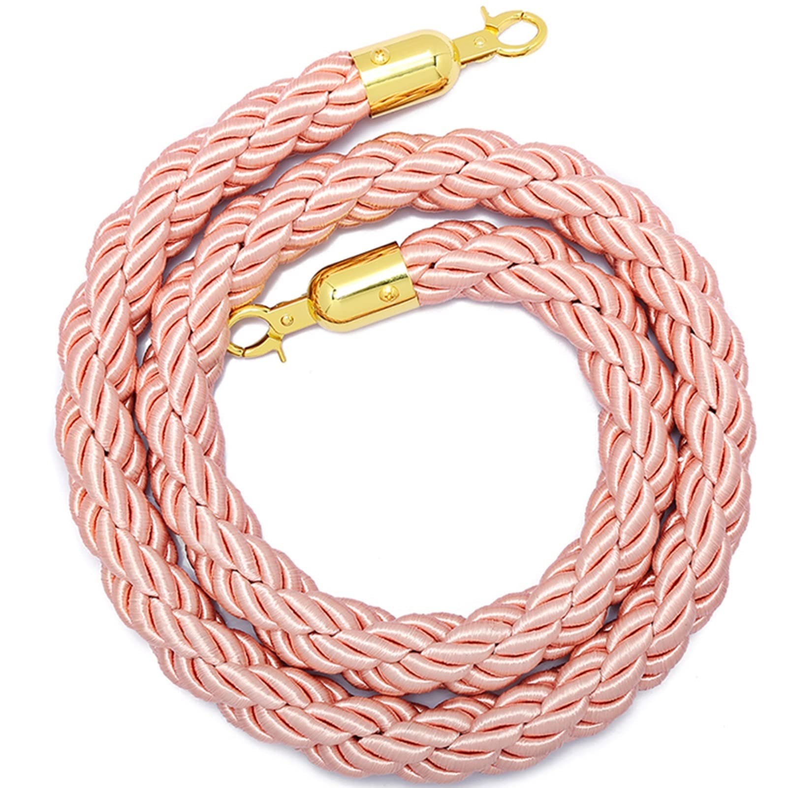 ZBBGTJK Premium Crowd Control Rope with den Hooks Braided Hemp Ber Rope for Queue Management 2.5m (8.2ft) Length and Stylish Stanchion Solution
