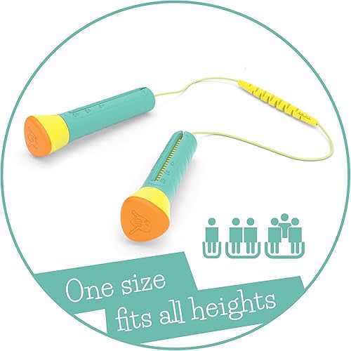 Miniatura 6 de Skibbi - Cuerda de saltar de longitud ajustable para uso en grupo holandés individual o doble, gira para ajustar la longitud de 20 a 129.9in, con