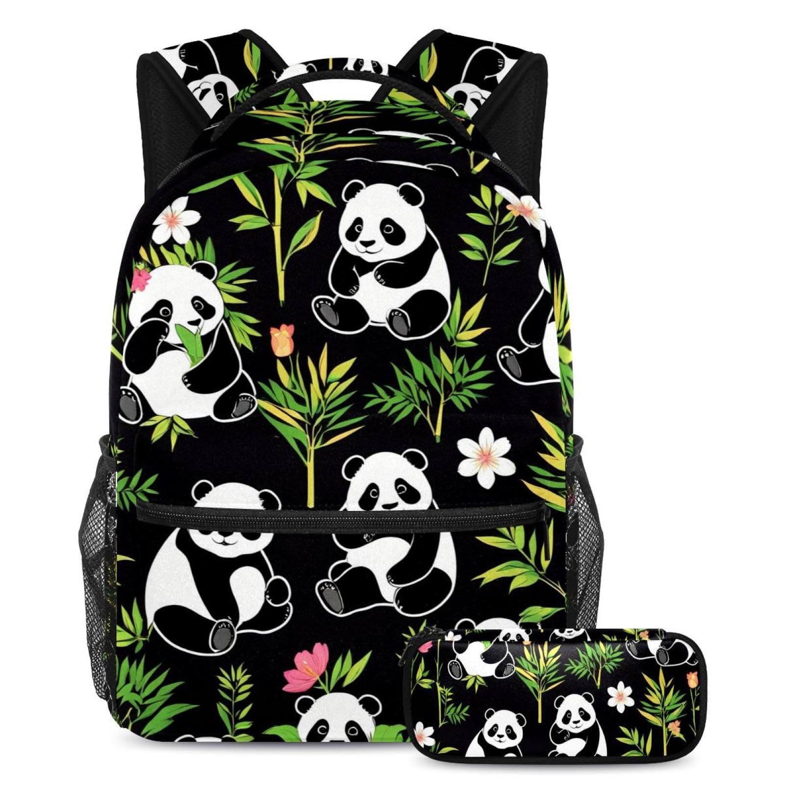 Sac à dos panda multicolore idéal pour le collège et les sorties - 7