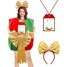 Christmas Gift Costume for Women Adult Santa Claus Outfit Funny Cosplay Dress Card Accessories for Holiday Party Xmas