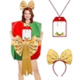 Christmas Gift Costume for Women Adult Santa Claus Outfit Funny Cosplay Dress Card Accessories for Holiday Party Xmas