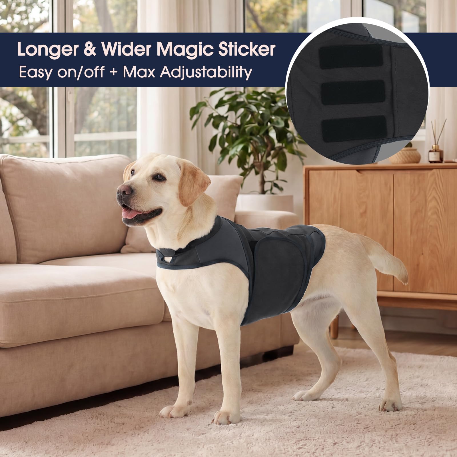 IECOii Chaleco de alivio de ansiedad para perros, camisa ajustable para perros, envoltura calmante ajustable para ansiedad por separación, tormentas eléctricas, fuegos artificiales, estrés de viaje
