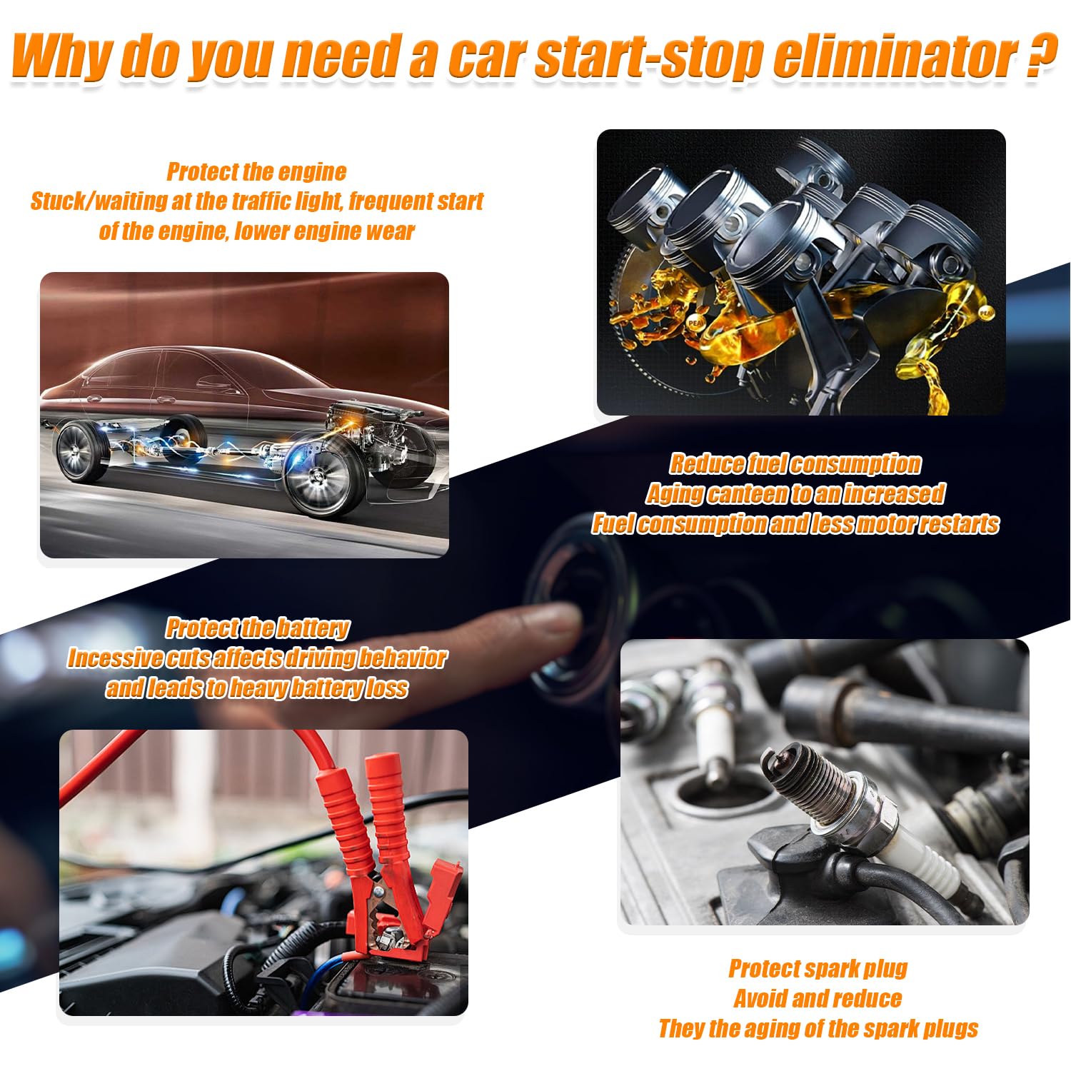 Start-Stop eliminatore, Auto Start Stop Eliminator Cavo di Controllo del Sistema del Motore Auto-off/Memory/Original Factory 3 Modelli, Plug And Play
