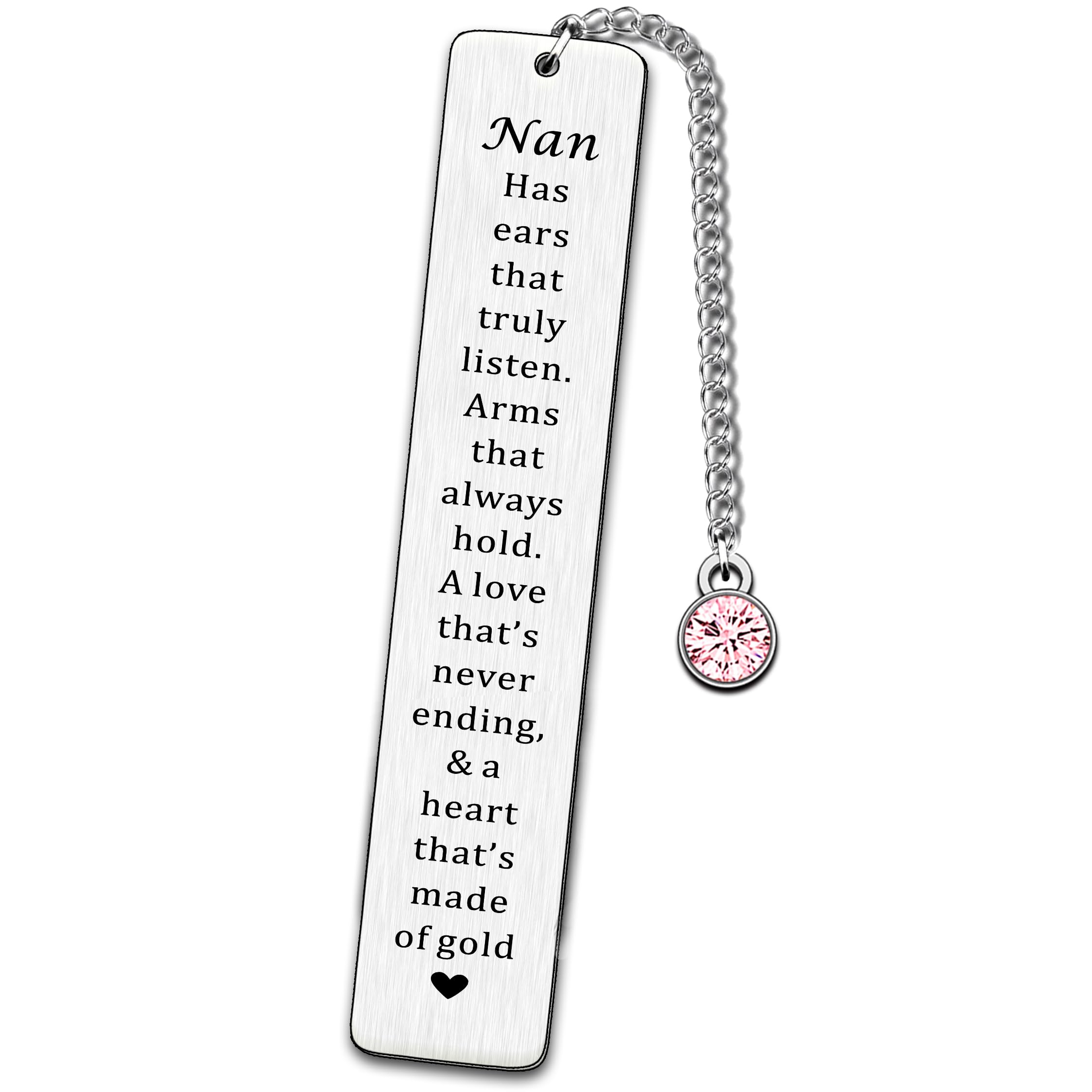 AMZQ Nan Gifts Nan Bookmark from Grandchildren Nan Appreciation Gifts Nan Mothers Day Present Has Ears that Truly Listen