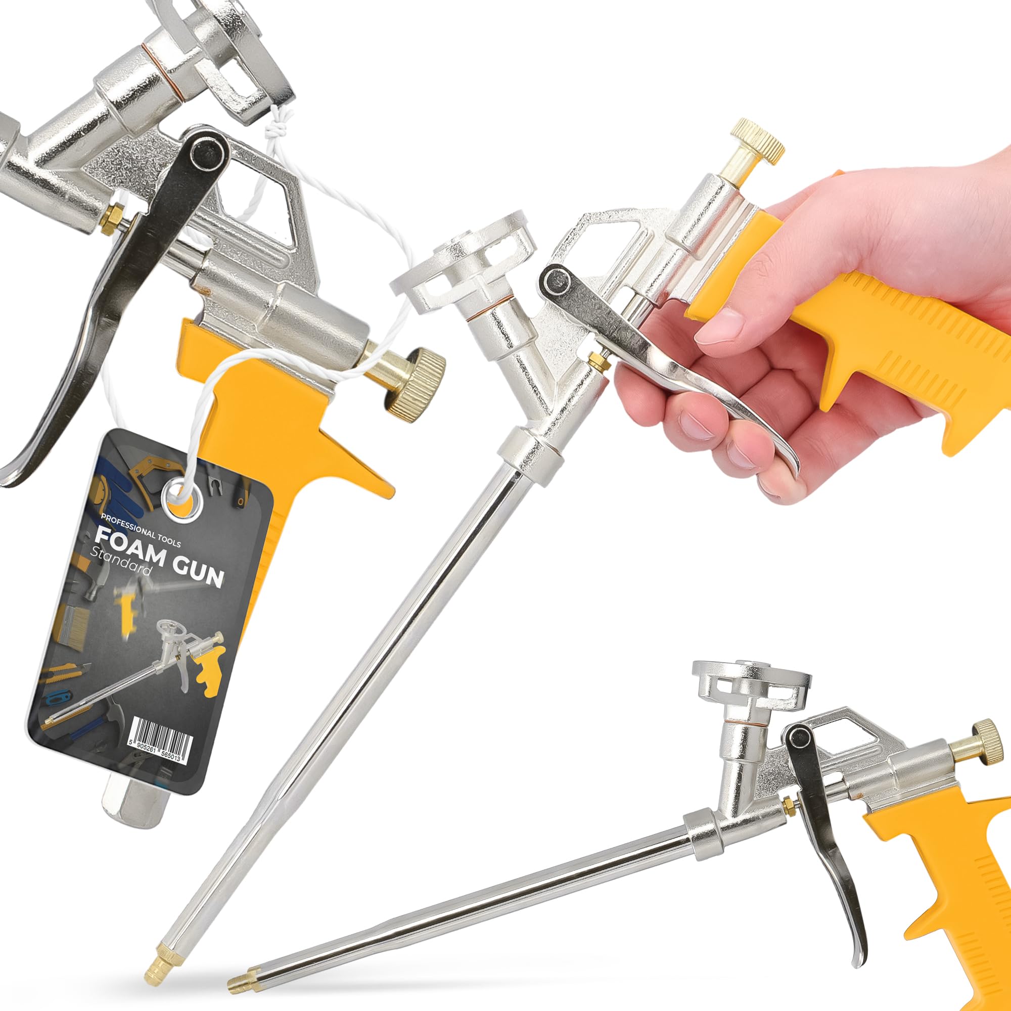 Pistola Schiuma Poliuretanica Strumento Professionale Applicazione Precisa Lavori Montaggio Costruzione Massimo Controllo Impugnatura Ergonomica