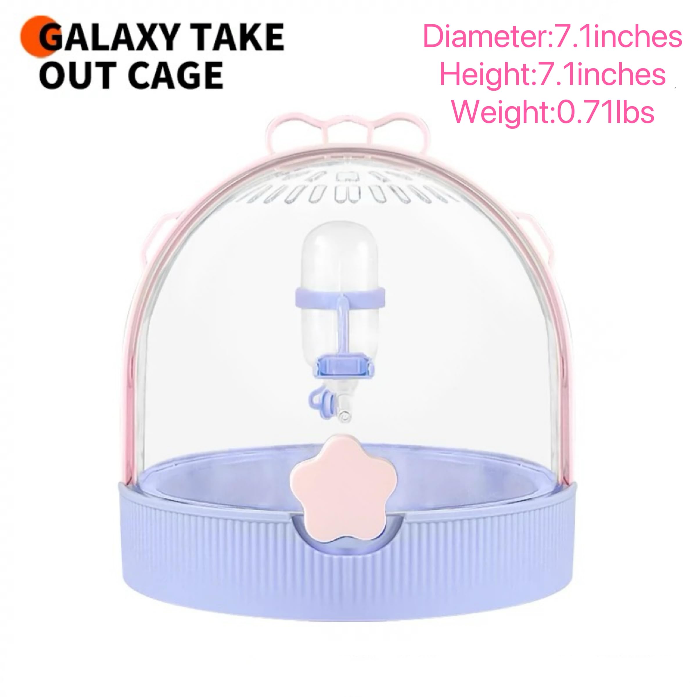 TUTU&LELE Transportkäfig für Kleintiere, Reisekäfig mit warmen Plüsch-Pads und Wasserflasche kann sowohl von Hand als auch Crossbody getragen werden, geeignet für Zwerghamster, Meerschweinchen,