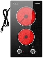 Vista 11 de Placa de cocina eléctrica de 2 quemadores, enchufe de estufa eléctrica de 110 V, placa de cocina eléctrica de 2000 W con controles de perilla