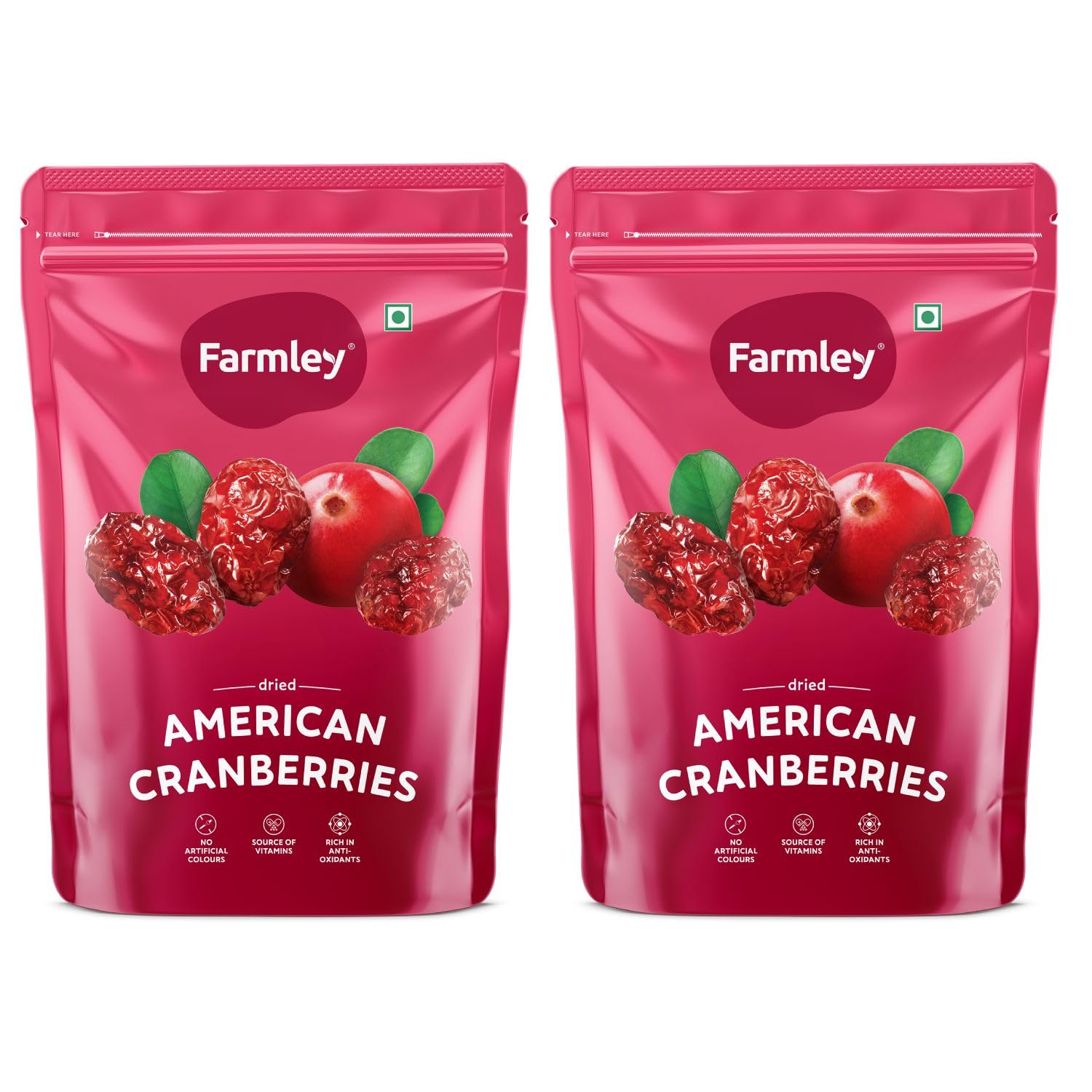 Farmley Dried Cranberry I 200 Gram, Pack Of 2 I Dried Fruit, Berries, High Nutrient And Antioxidant No Added Preservatives