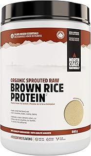 North Coast Naturals Organic Sprouted Raw Brown Rice Protein Powder with 17g of Complete Undernatured protein – 840g