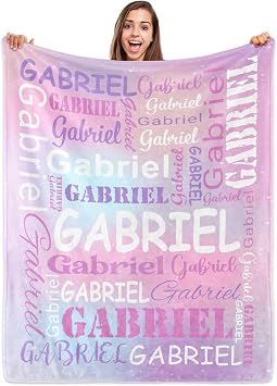 Personalized Name Blanket, Custom Throw Blanket for Adults, Customized Soft Warm Flannel Blanket for Dad Mom Husband Wife Couple Boyfriend Girlfriend, Customizable Gift for Birthday Christmas