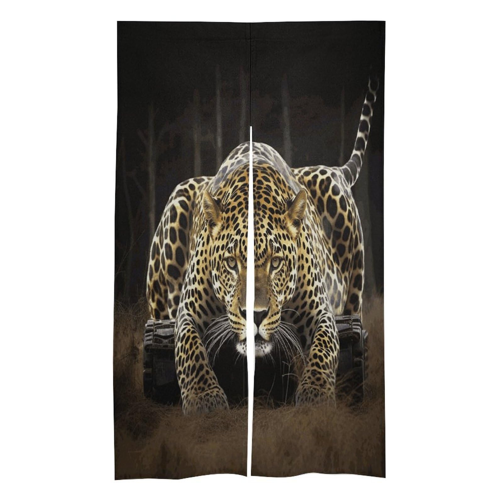 FekiLoot Leopard2 Door Curtain for Doorway Privacy French Style Theme Blackout Curtain Splice Thermal Insulated Door Cover Rustic Room Divider Home Decoration 17W X 57L in