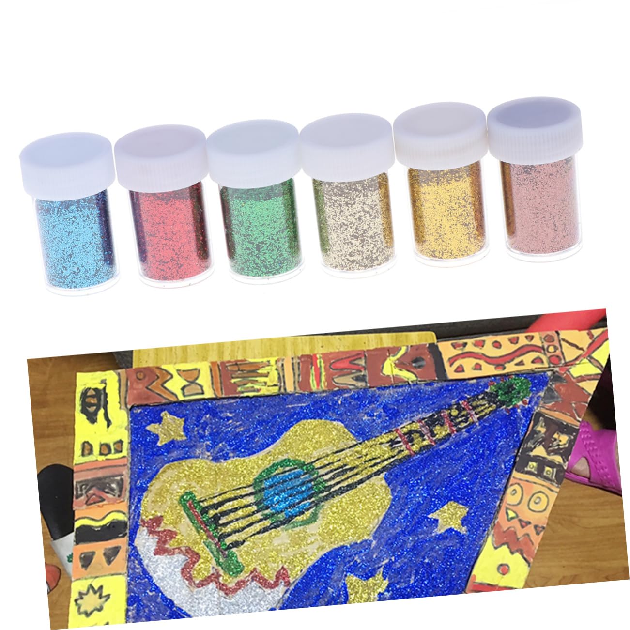 Lurrose 2 Pezzi 12 Pezzi Di Glitter Dorati Fatti A Mano Per Bambini Glitter Olografici Spessi Per Attività Artigianali Maschere Decorative.
