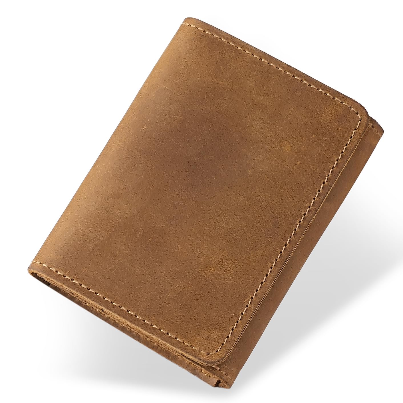 Business Card Holder for Men Full Grain Leather Business Card Case Wallet Vintage Slim Card Holder with Snap