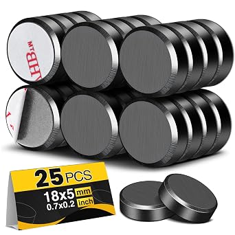 TRYMAG Magnets for Crafts with Adhesive Backing, Round Disc Magnets Flat Circle Ceramic Magnet, 25 Pack Ferrite Industrial Craft Magnet for Button, Hobbies, School Crafts, DIY-0.78" D X 0.19" H
