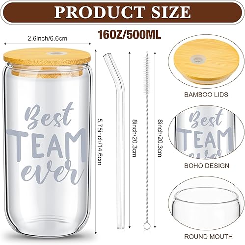 Miniatura 2 de Juego de 6 vasos de vidrio de agradecimiento para empleados, regalos de Navidad de agradecimiento para empleados, compañeros de trabajo, vasos de