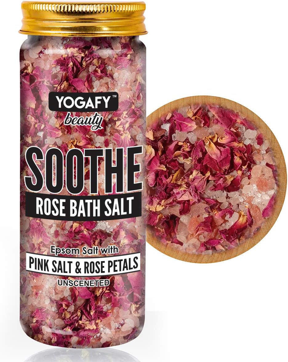 Soothe Rose Epsom Salt Crystals for Bath With Epsom Salt, Pink Salt and Rose Petals - Relaxtion and Aromatherapy | 250g